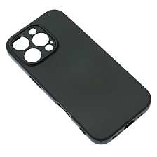 Чехол накладка NANO для APPLE iPhone 16 Pro (6.3"), защита камеры, силикон, бархат, цвет черный