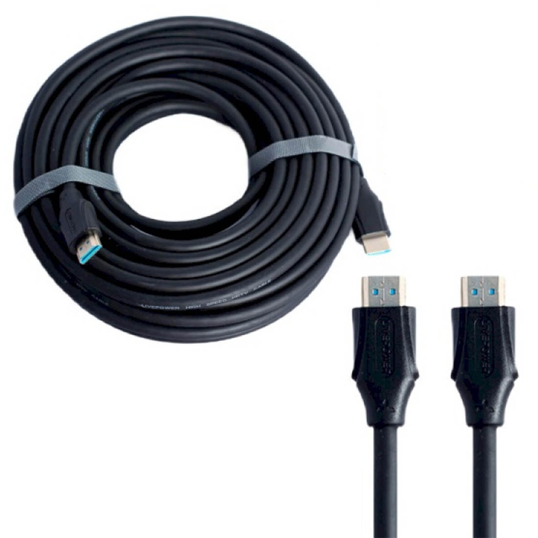 Кабель HDMI - HDMI Live Power H221, длина 10 метров, силикон, цвет черный