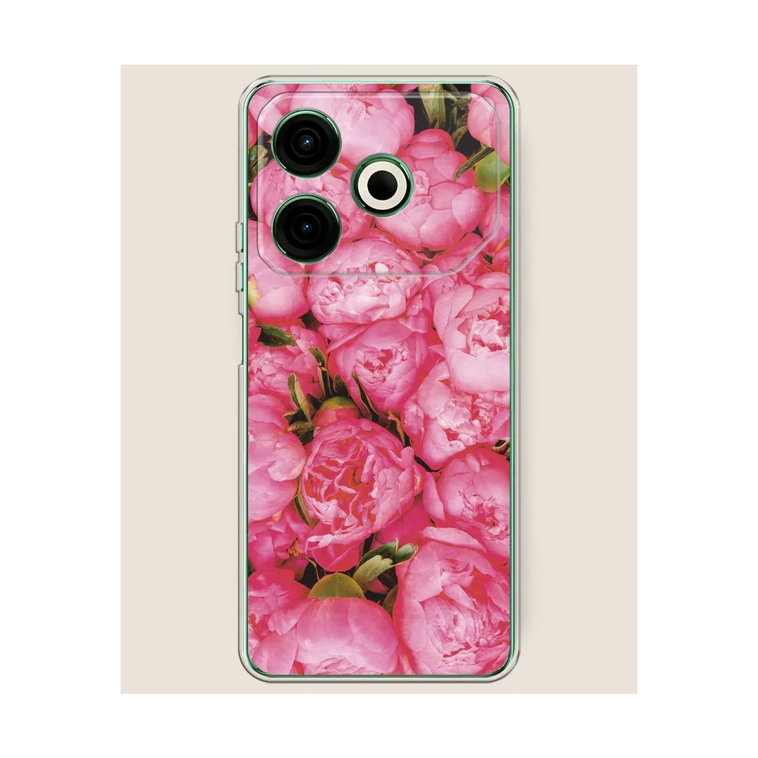 Чехол накладка для TECNO Pova 6 Neo 4G, защита камеры, силикон, рисунок Прекрасные пионы