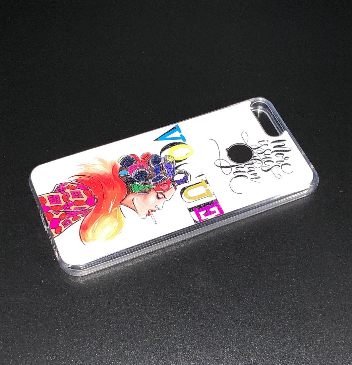 Чехол накладка для HUAWEI Honor 7S, 9 Lite, P Smart, силикон, рисунок VOGUE Девушка с сигаретой.