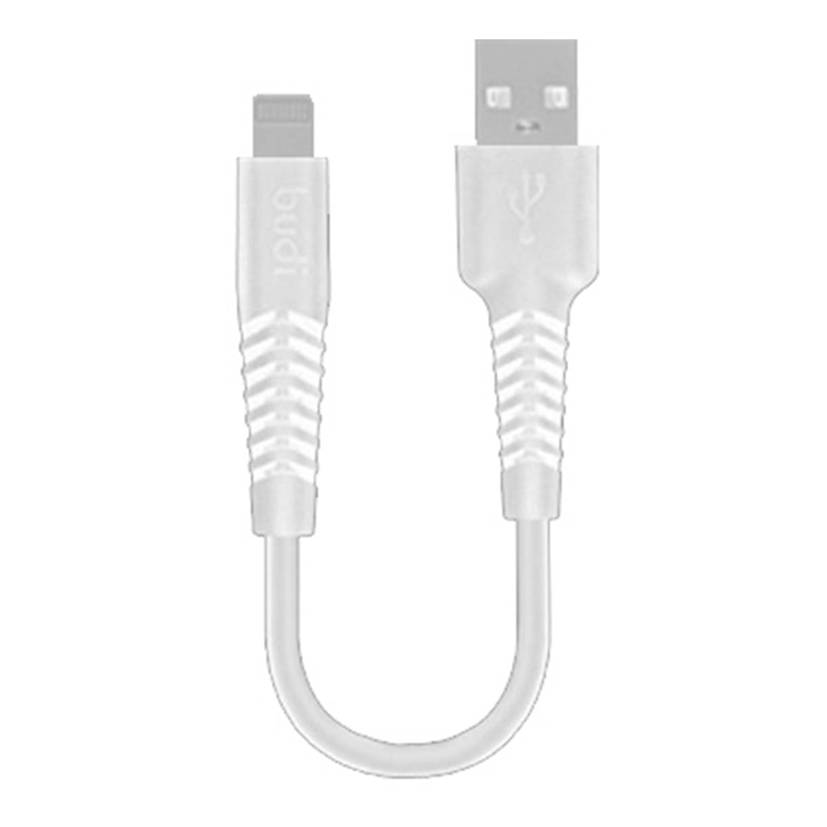 Кабель BUDI APPLE Lightning 8 pin, 20 сантиметров, цвет белый