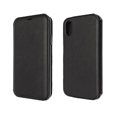 Чехол книжка Leather Folio Taupe для APPLE iPhone X, экокожа, визитница, цвет черный.