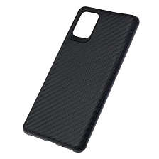 Чехол накладка для SAMSUNG Galaxy A71 (SM-A715), силикон, карбон, цвет черный