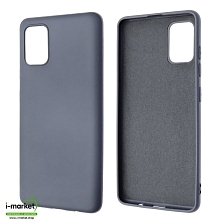 Чехол накладка NANO для SAMSUNG Galaxy A51 (SM-A515), силикон, бархат, цвет серый
