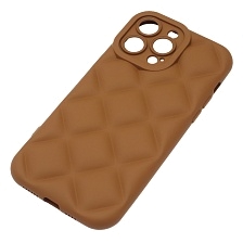 Чехол накладка для APPLE iPhone 14 Pro Max (6.7"), силикон, 3D ромб, цвет коричневый