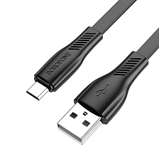 Кабель BOROFONE BX85 Auspicious Micro USB, 2.4A, длина 1 метр, цвет черный