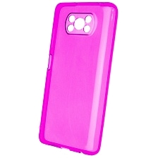Чехол накладка Clear Case для XIAOMI POCO X3, POCO X3 Pro, силикон 1.5 мм, защита камеры, цвет фуксия