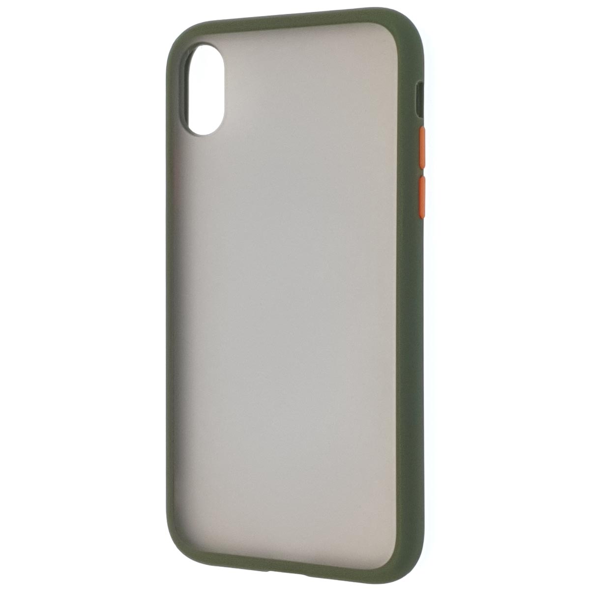 Чехол накладка SKIN SHELL для APPLE iPhone XR, силикон, пластик, цвет окантовки хаки