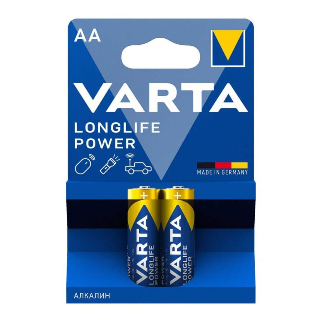 Батарейка VARTA LONGLIFE POWER LR03 AA BL2 Alkaline 1.5V