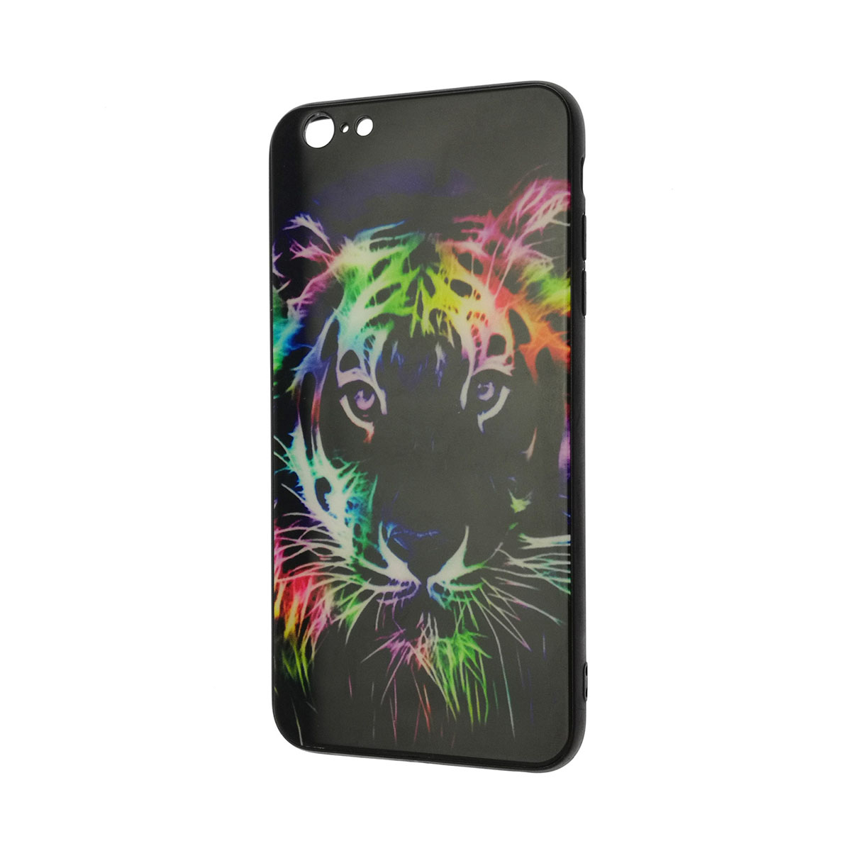 Чехол накладка для APPLE iPhone 6 Plus, 6S Plus, силикон, рисунок Разноцветный тигр.