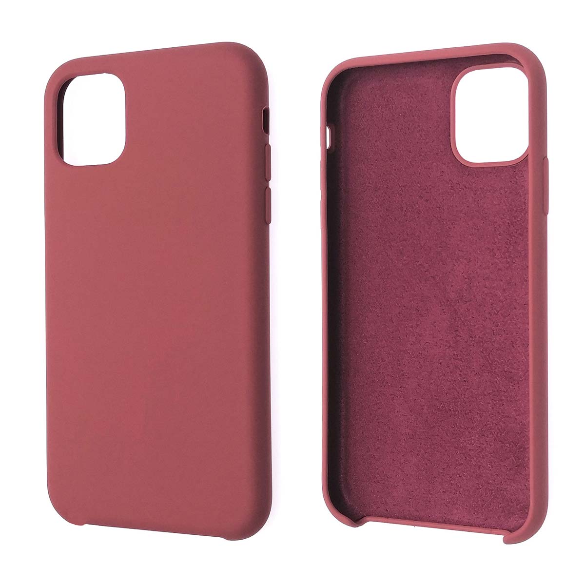 Чехол накладка Silicon Case для APPLE iPhone 11 2019, силикон, бархат, цвет розовая питайя