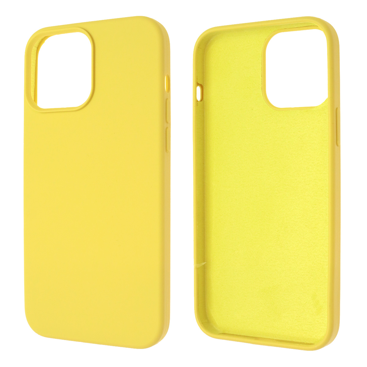 Чехол накладка Silicon Case для APPLE iPhone 13 Pro Max (6.7), силикон, бархат, цвет желтый