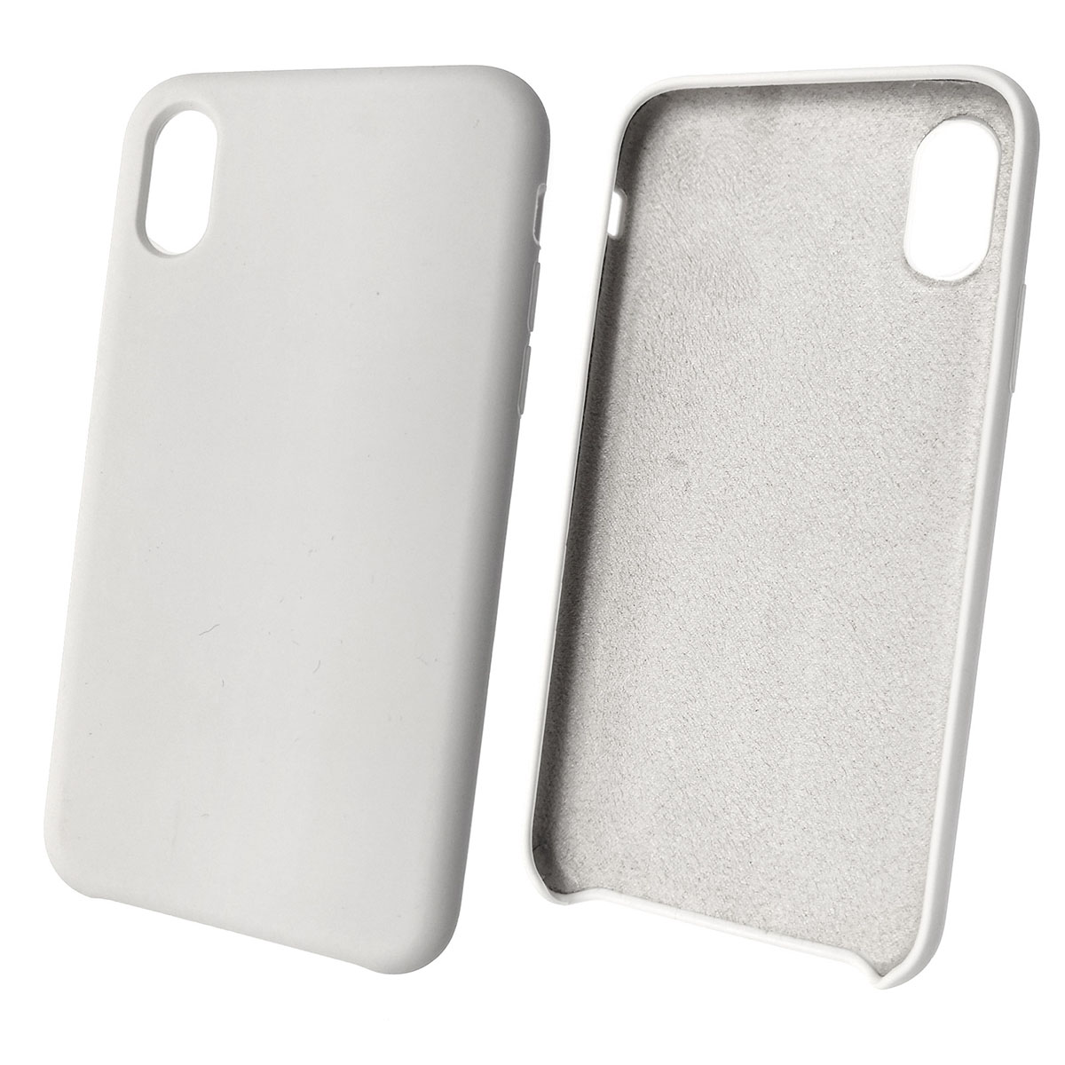 Чехол накладка Silicon Case для APPLE iPhone X, iPhone XS, силикон, бархат, цвет белый