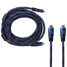 Кабель HDMI - HDMI Live Power H212, длина 5 метров, в нейлоновой армированной оплетке, цвет черно синий