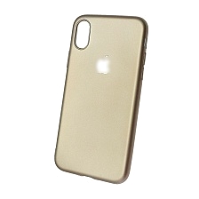 Чехол накладка Brauffen для APPLE iPhone X, силикон, вырез под логотип, цвет золотистый.