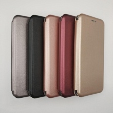 Чехол книжка для XIAOMI REDMI 6 PRO, MI A2 LITE, силикон, экокожа, визитница, цвет бордовый.