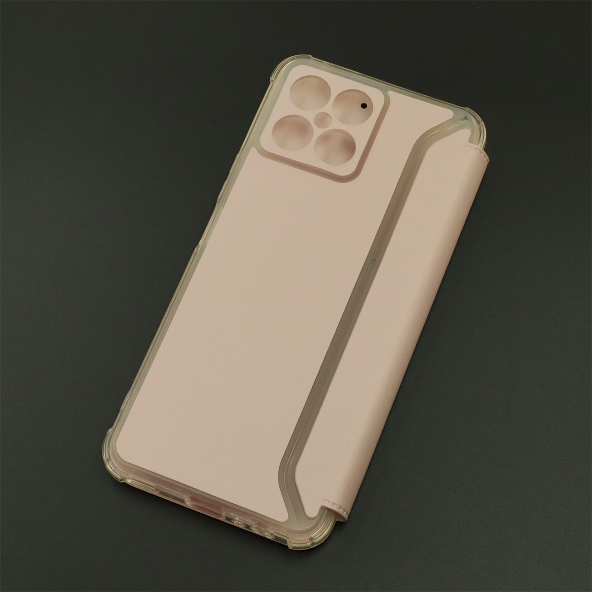 Чехол книжка для HUAWEI Honor X8, экокожа, визитница, цвет розовый песок