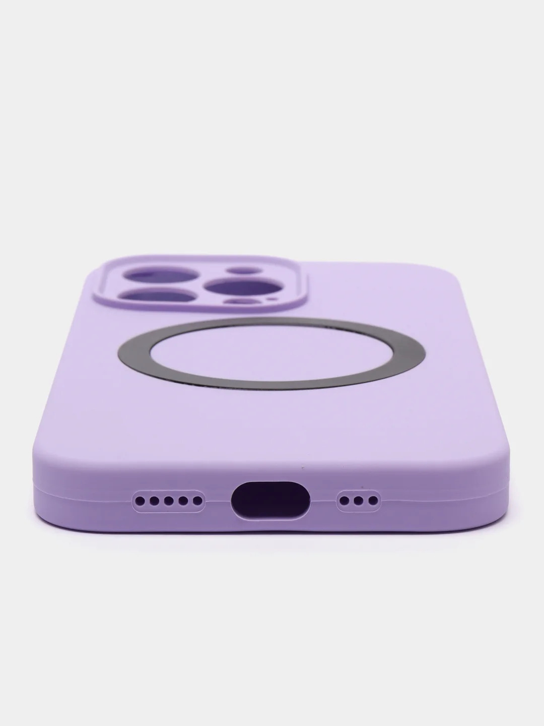 Чехол накладка Silicone Case для APPLE iPhone 13 Pro Max, с поддержкой MagSafe, защита камеры, силикон, бархат, цвет сиреневый