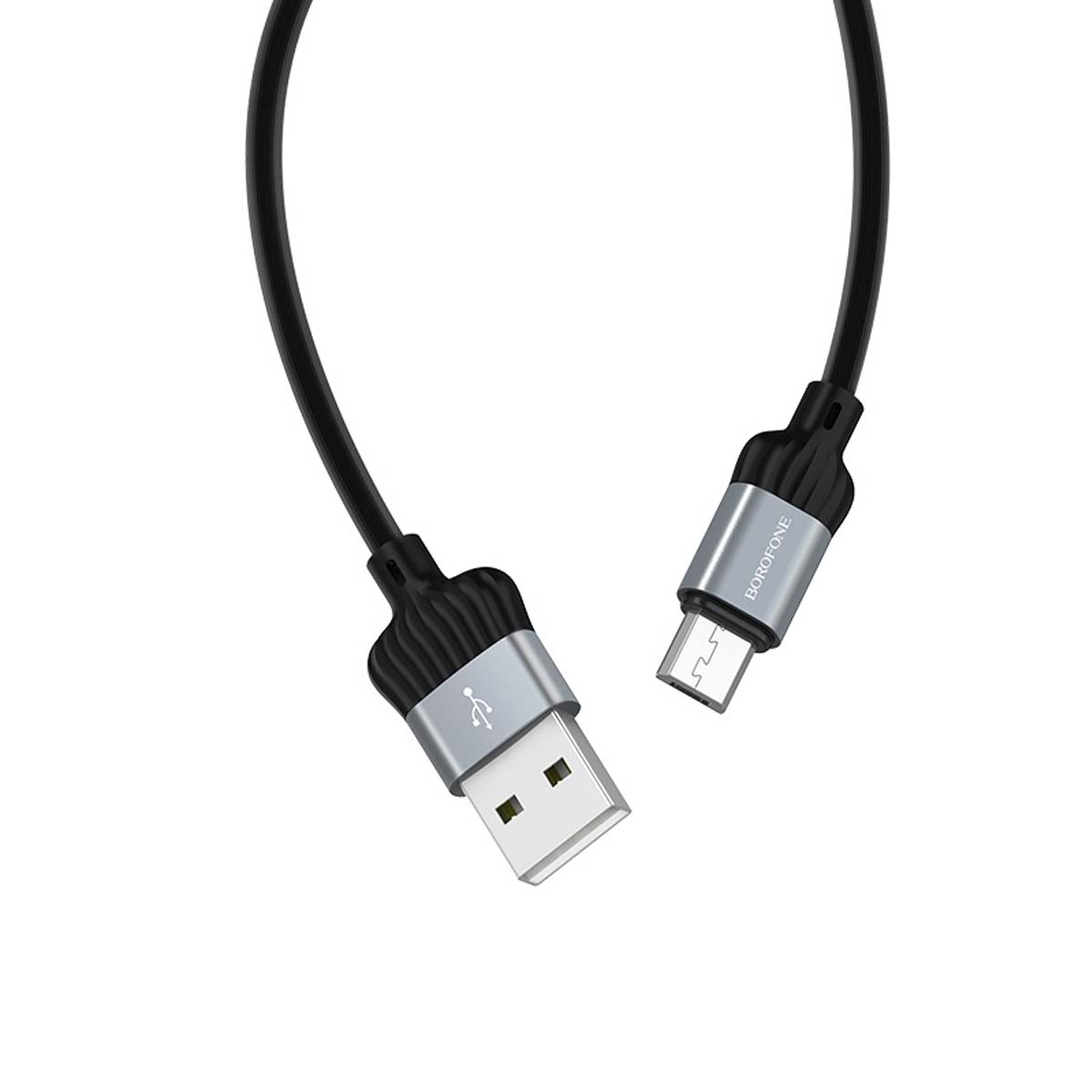 Кабель BOROFONE BX28 Dignity Micro USB, 3A, длина 1 метр, силикон, цвет черно серый