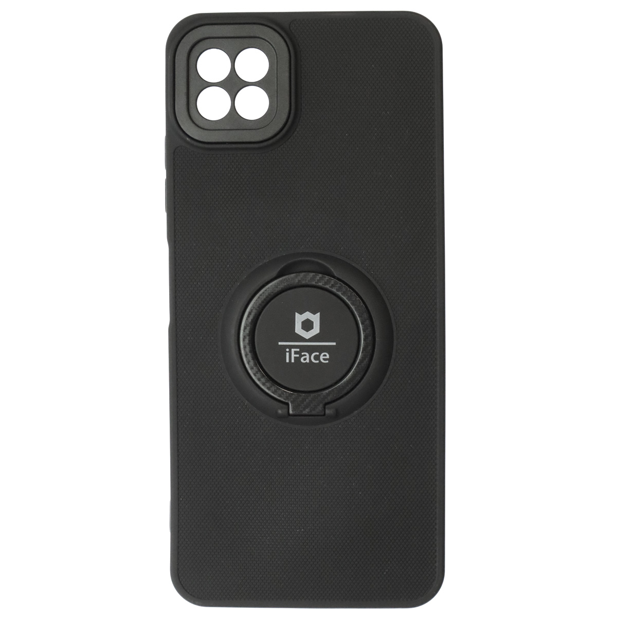 Чехол накладка iFace для SAMSUNG Galaxy A22s 5G (SM-A226B), защита камеры, силикон, металл, кольцо держатель, цвет черный