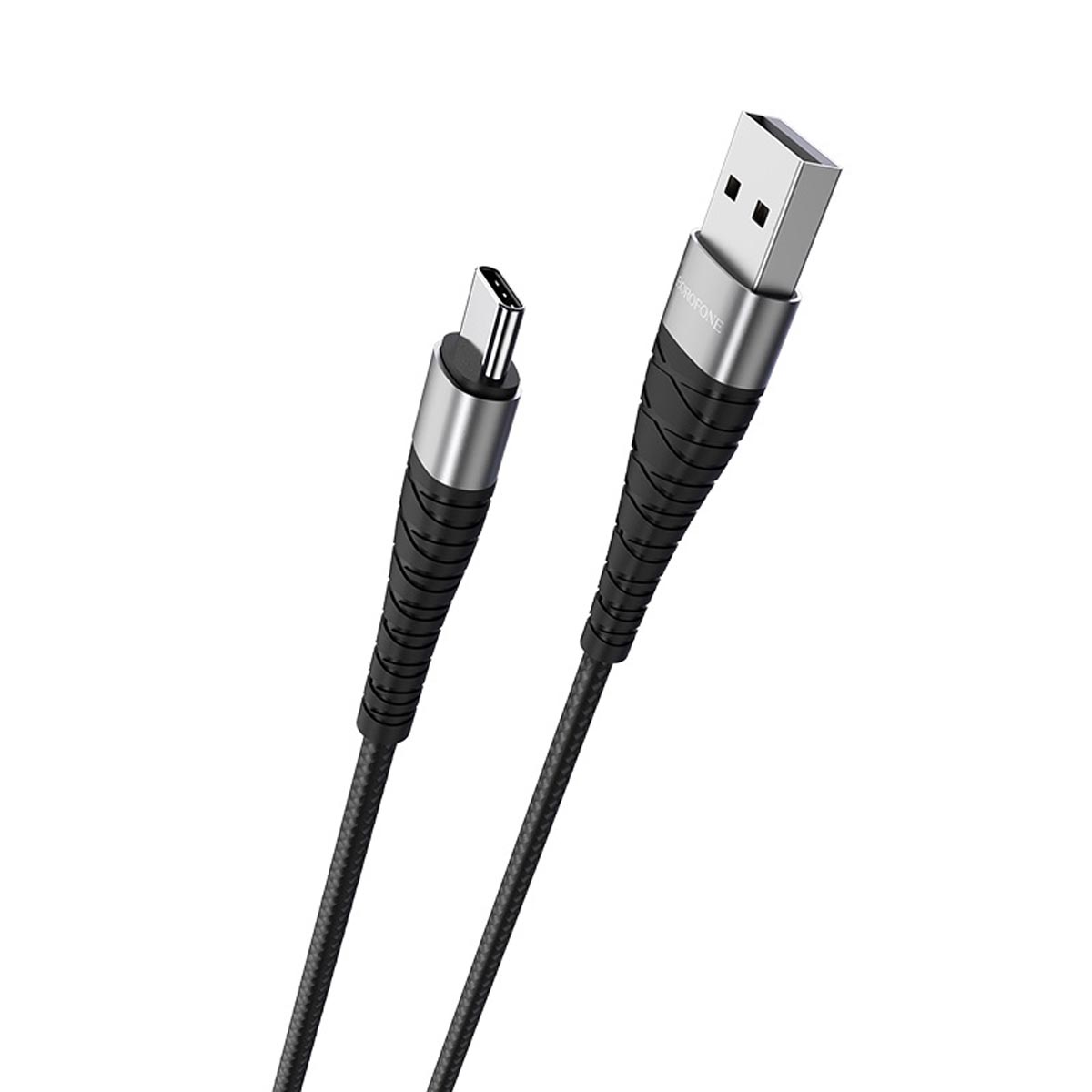 Кабель BOROFONE BX32 Munificent USB Type-C aka USB-C, 5A, длина 1 метр, силикон, нейлоновая оплетка, цвет черный