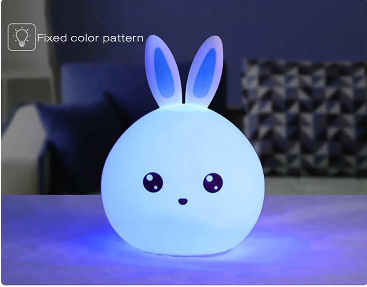 Лампа ночник Rabbit silicone lamp, Кролик, цвет синий