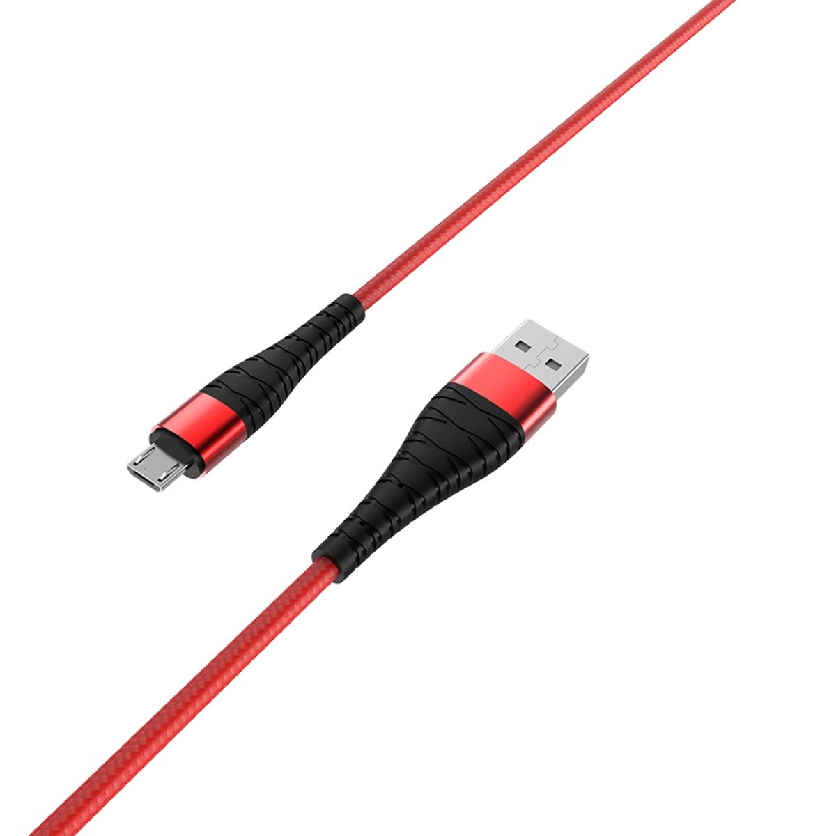 Кабель BOROFONE BX32 Munificent Micro USB, 2.4A, длина 1 метр, силикон, армированная нейлоновая оплетка, цвет красный