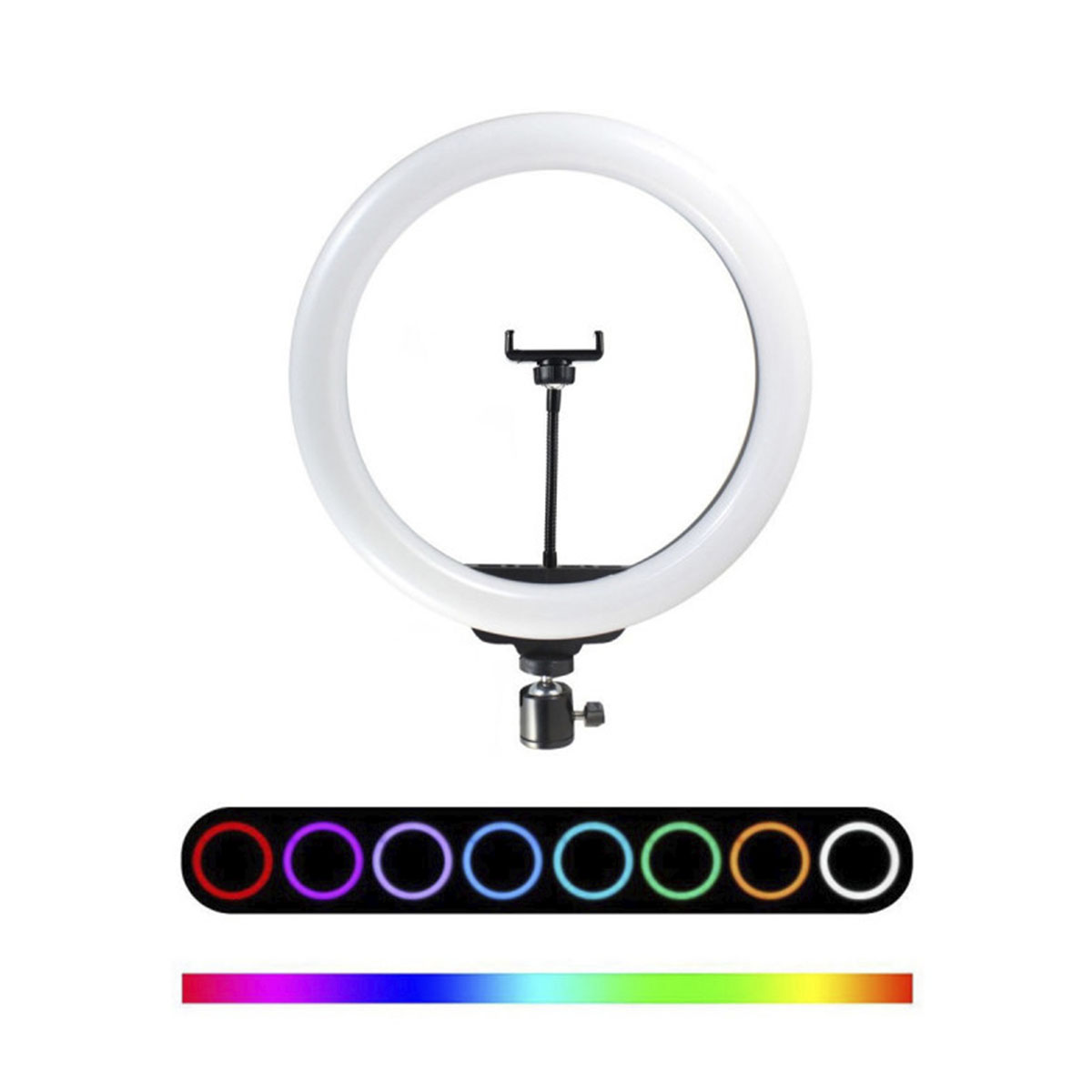 Кольцевая светодиодная RGB лампа без штатива MJ26, 26 см, 25 Вт, 15 цветовых схем, 10 ступеней яркости