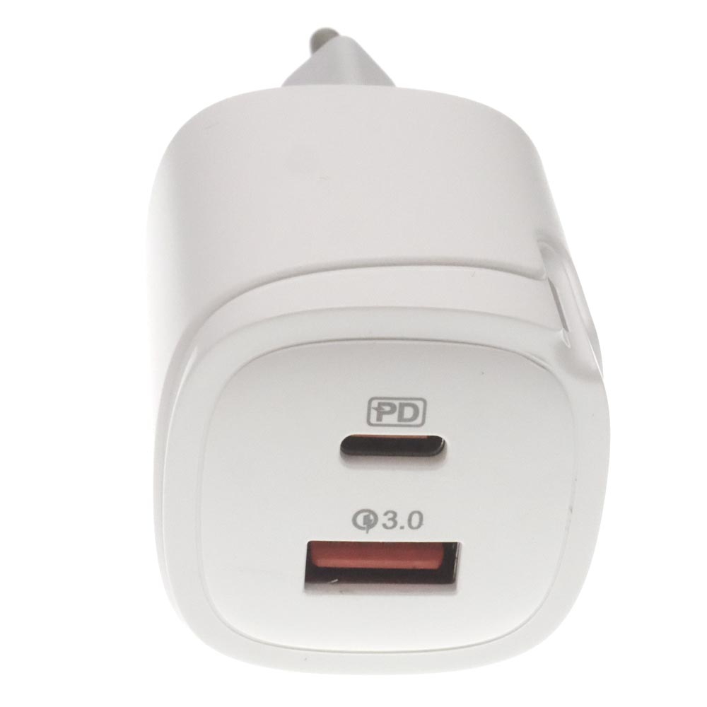 СЗУ (Сетевое зарядное устройство) KOOSDA KTC-NF03 с кабелем USB A на USB Type C, 20W, 1 USB A, 1 USB Type C, PD20W, QC3.0, длина 1 метр, цвет белый