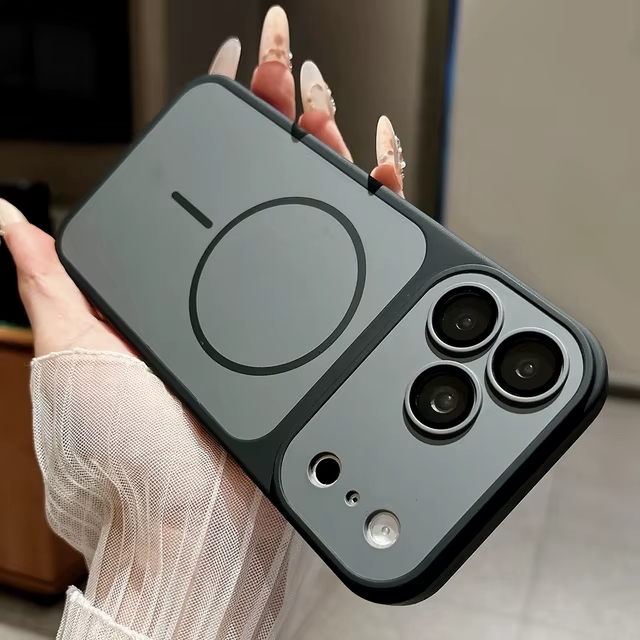 Чехол накладка KaiYingF для APPLE iPhone 17 Pro, Magsafe, защита камер, пластик, силикон, графитовый