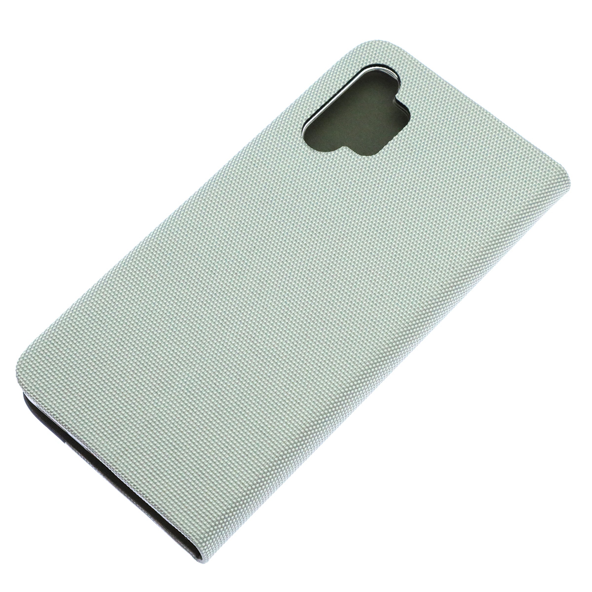 Чехол книжка MESH для SAMSUNG Galaxy A13 4G, текстиль, силикон, бархат, визитница, цвет серый