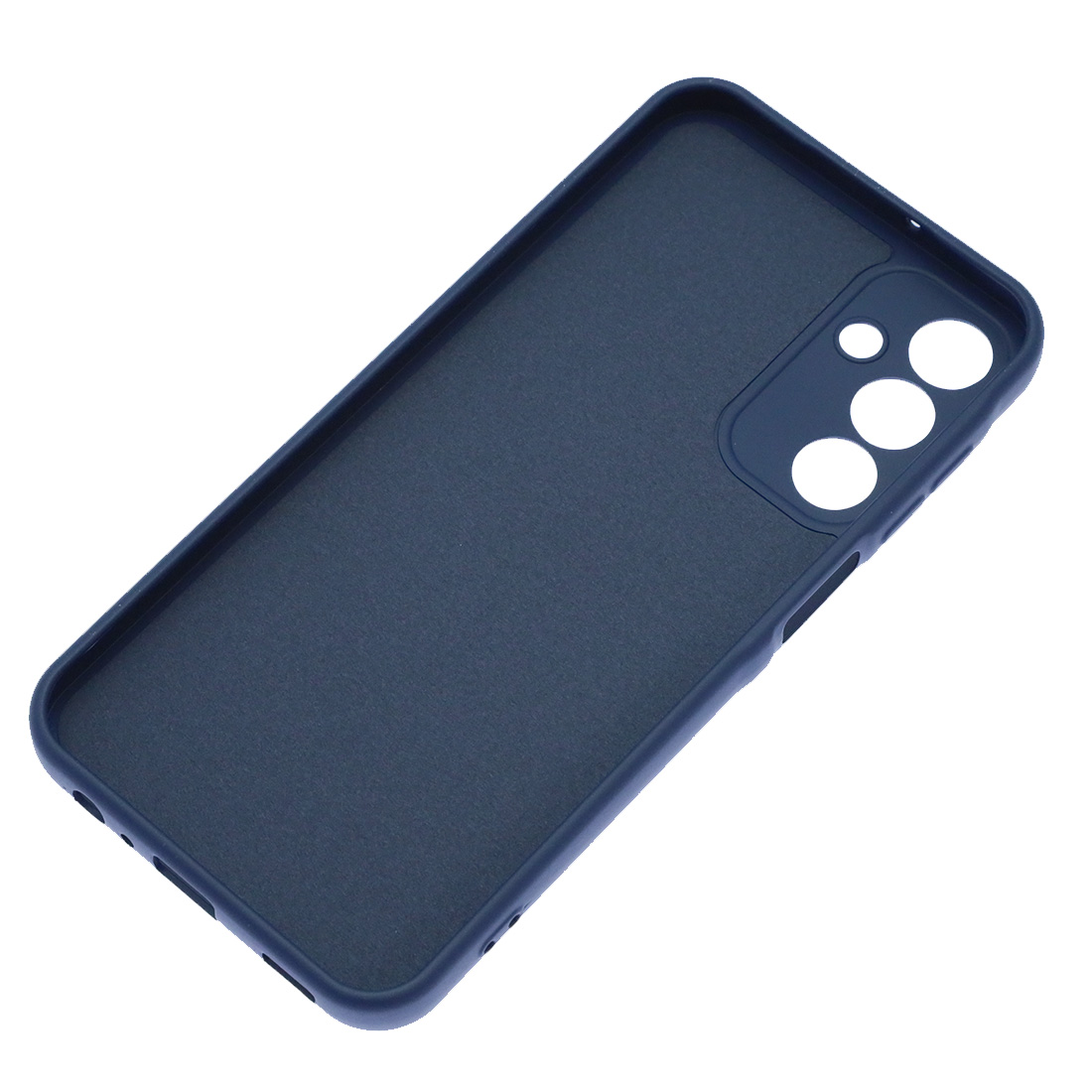 Чехол накладка Silicon Cover для SAMSUNG Galaxy A15, защита камеры, силикон, бархат, цвет темно синий