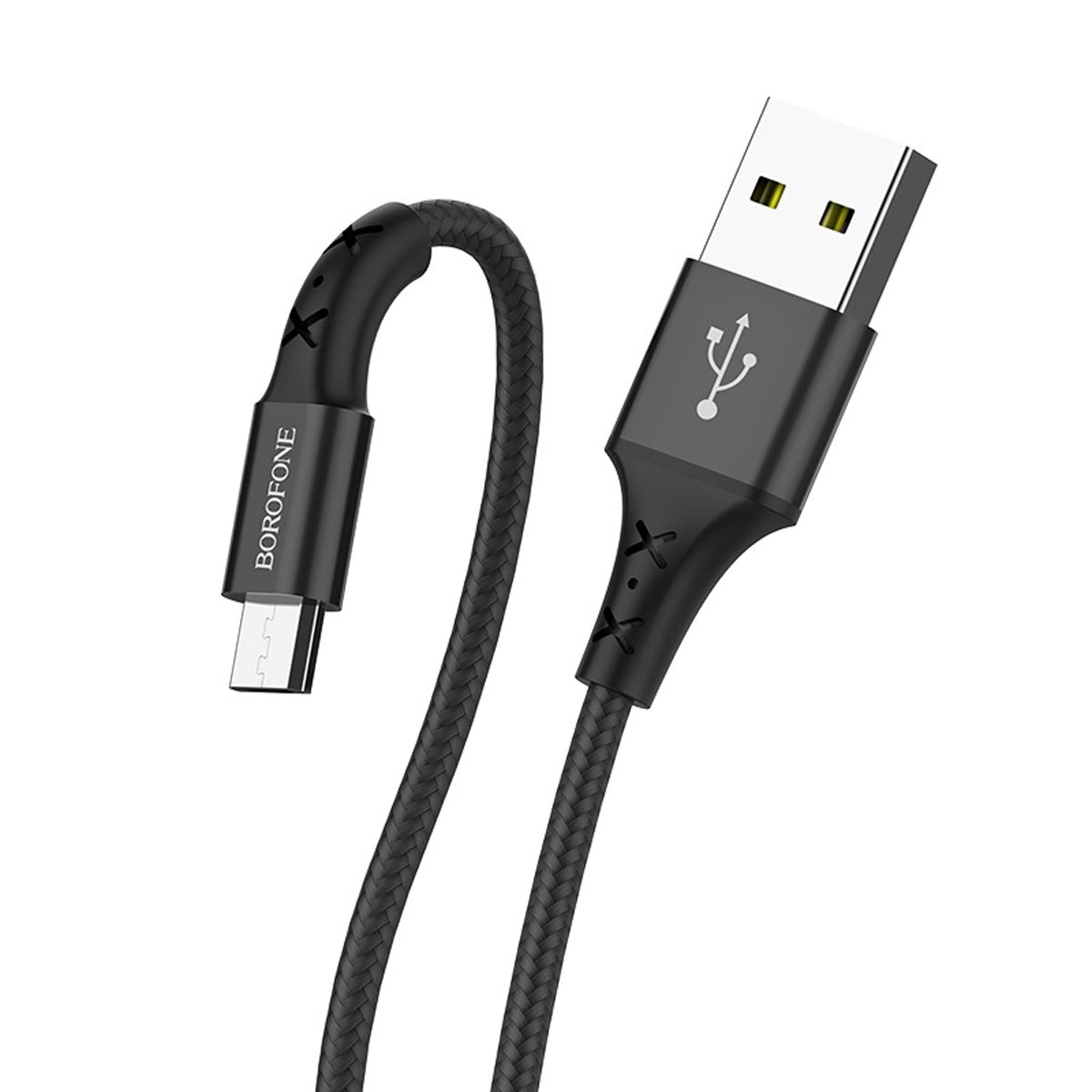 Кабель BOROFONE BX20 Enjoy Micro USB, 2A, длина 1 метр, силикон, нейлоновая оплетка, цвет черный