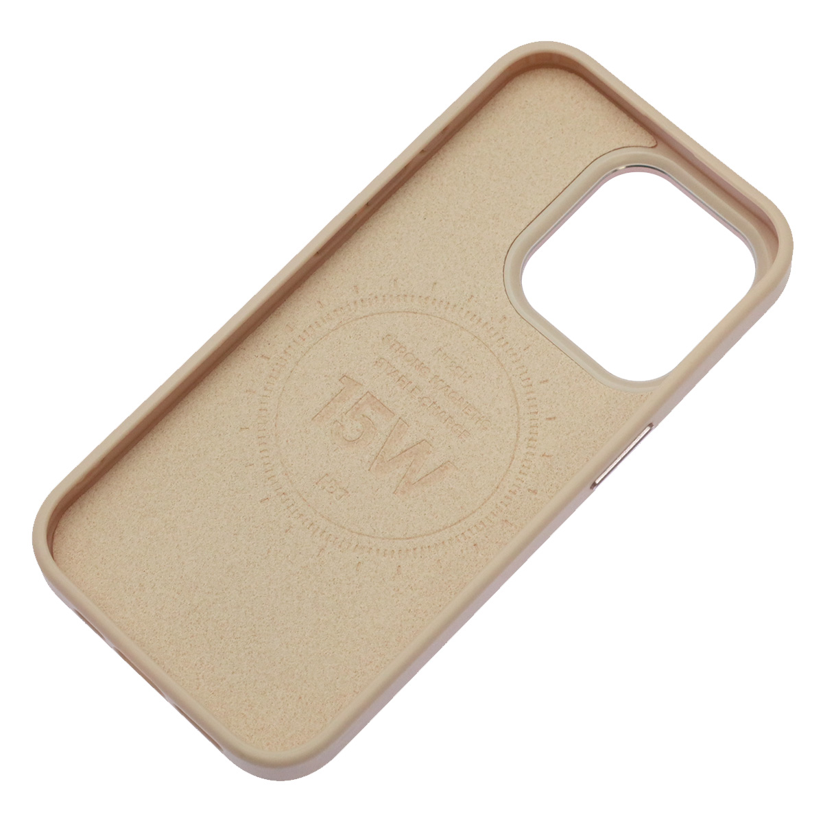 Чехол накладка Creative Stylish с поддержкой MagSafe для APPLE iPhone 15 Pro, защита камеры, экокожа, бархат, цвет светло розовый