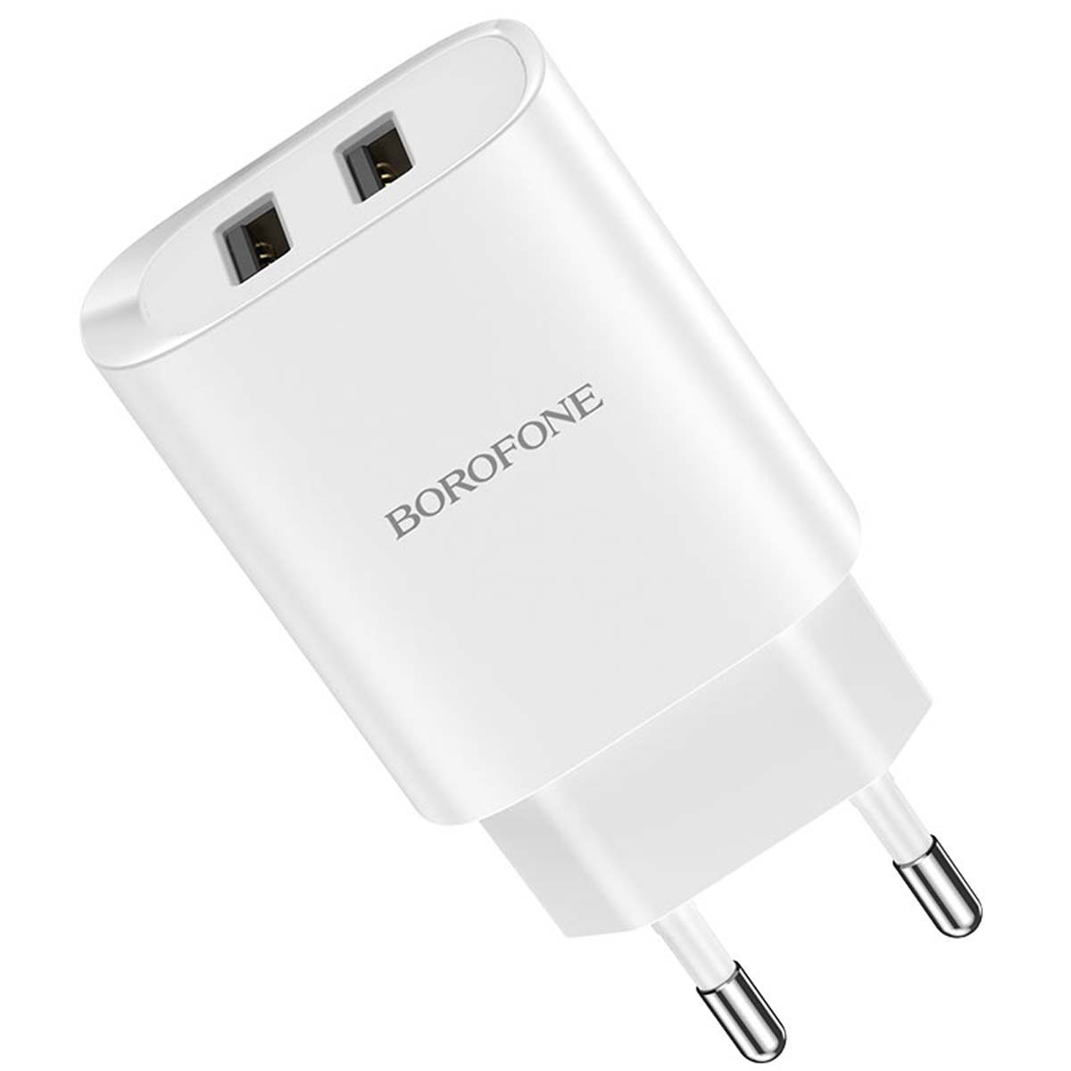 СЗУ (Сетевое зарядное устройство) BOROFONE BN2 Super fast, 2 USB, 2.1А, цвет белый