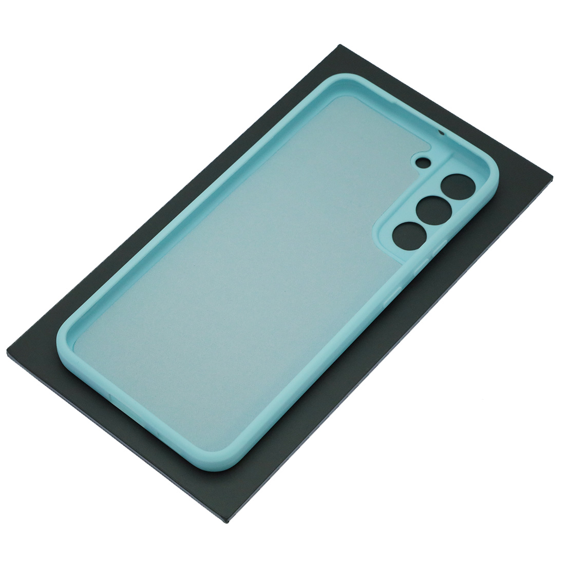 Чехол накладка для SAMSUNG Galaxy S22 Plus, силикон, бархат, цвет светло голубой