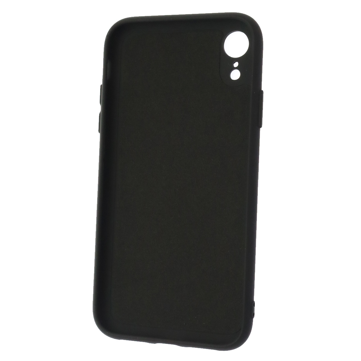 Чехол накладка NANO для APPLE iPhone XR, защита камеры, силикон, бархат, цвет черный