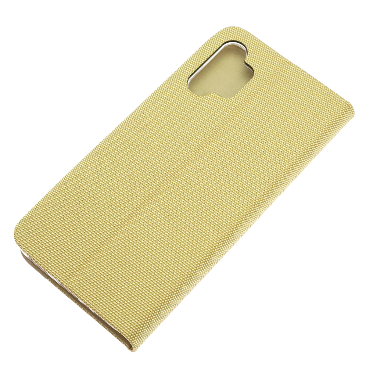 Чехол книжка MESH для SAMSUNG Galaxy A13 4G, текстиль, силикон, бархат, визитница, цвет золотистый