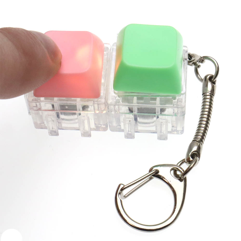 Брелок светящиеся клавиши антистресс, цвет зелено розовый (комплект из 2 штук)