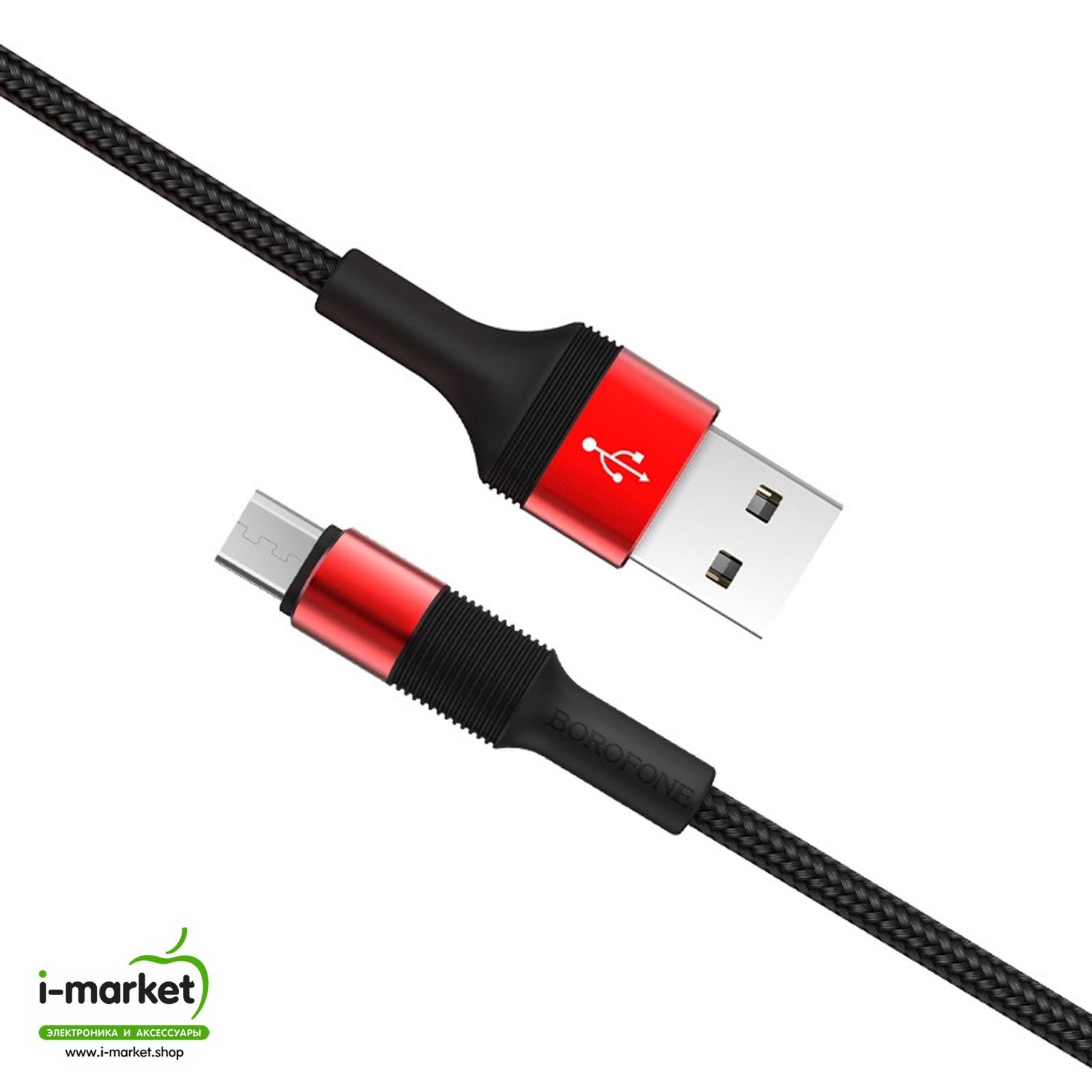 BOROFONE BX21 Outstanding кабель Micro USB, 2.4A, длина 1 метр, силикон, цвет красный.