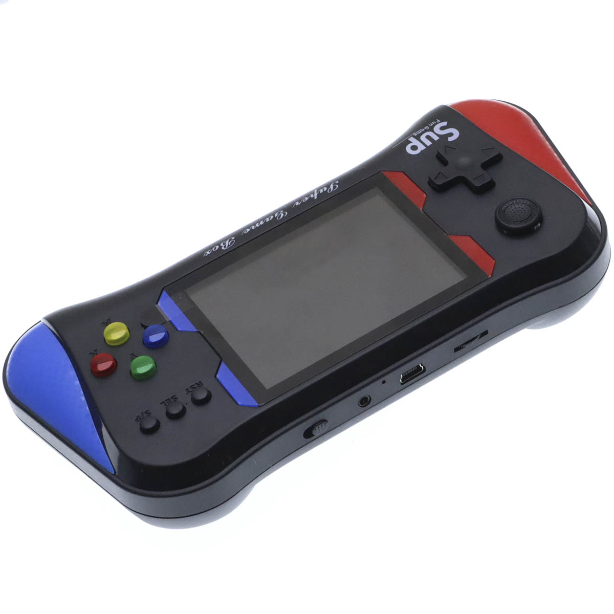 Портативная игровая приставка SUP GAME BOX X7M c джойстиком (геймпадом), 500 игр, цвет красно синий