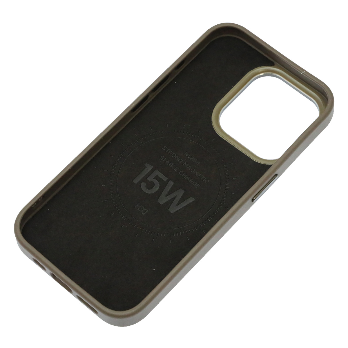 Чехол накладка Creative Stylish с поддержкой MagSafe для APPLE iPhone 15 Pro, защита камеры, экокожа, бархат, цвет темно коричневый