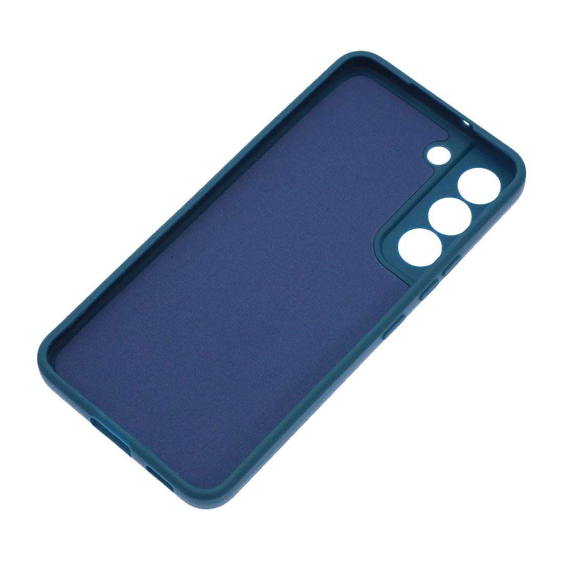 Чехол накладка для SAMSUNG Galaxy S22, силикон, бархат, цвет темно синий