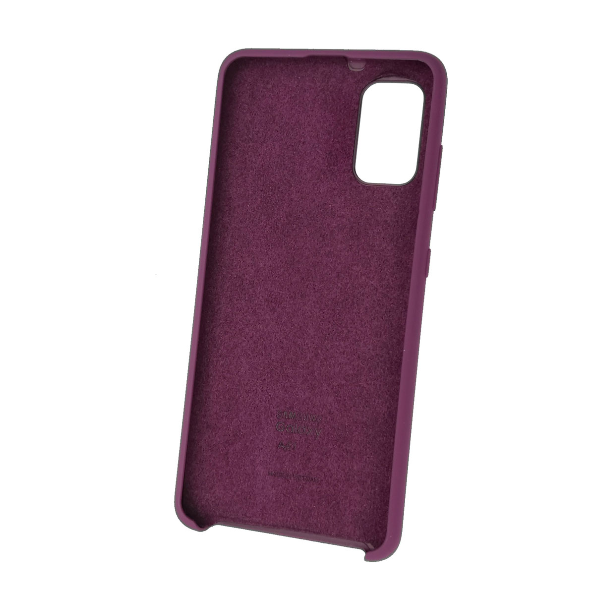 Чехол накладка Silicon Cover для SAMSUNG Galaxy A41 (SM-A415), силикон, бархат, цвет баклажан.