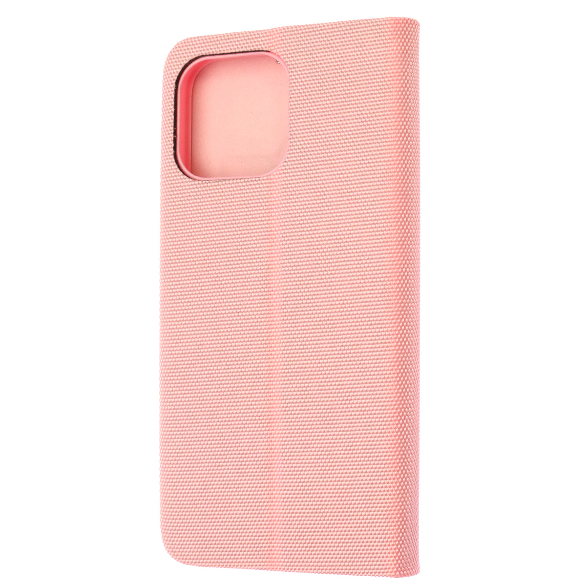 Чехол книжка MESH для APPLE iPhone 13 Pro Max (6.7), текстиль, силикон, бархат, визитница, цвет розовый