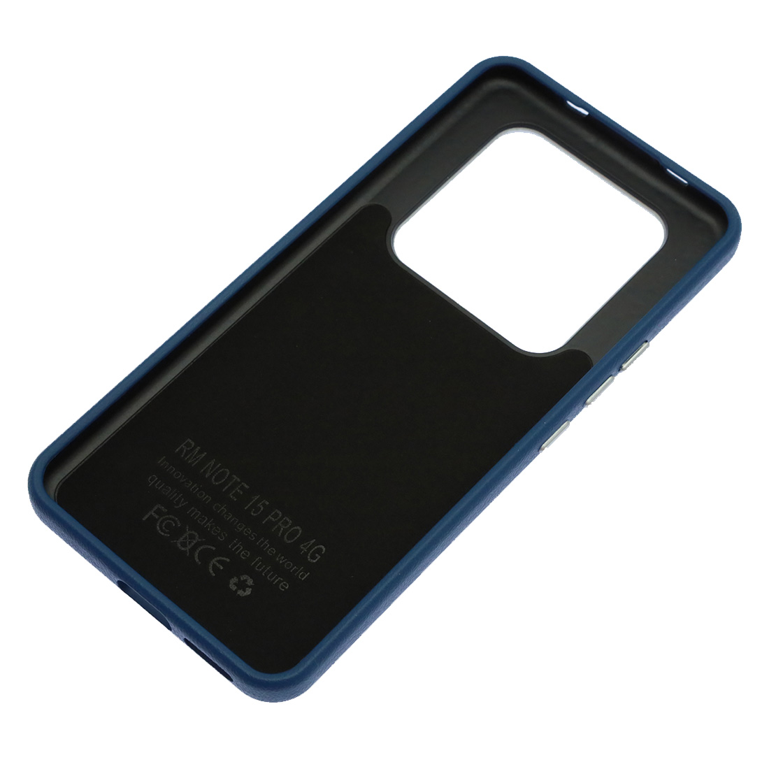 Чехол накладка VICTORIA для XIAOMI Redmi Note 15 Pro, силикон, пластик, текстура кожи, бархат, цвет темно синий