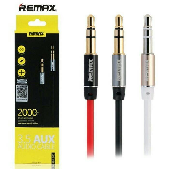 REMAX RL-L100 AUX Аудио-кабель, длина 1 метр, штекер подключения Jack 3.5 мм, цвет белый.
