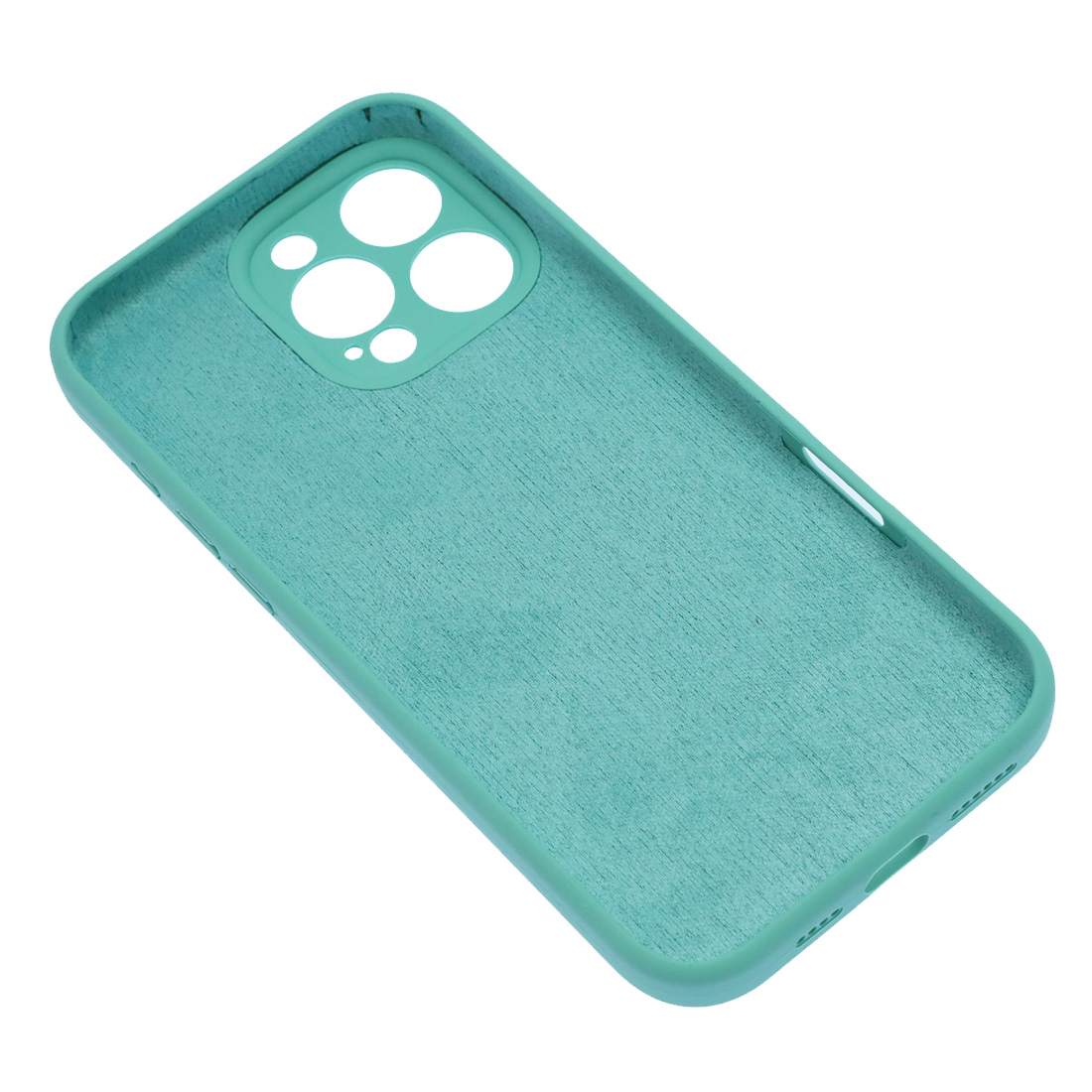 Чехол накладка Silicon Case для APPLE iPhone 16 Pro Max, защита камеры,силикон, бархат, цвет бирюзовый