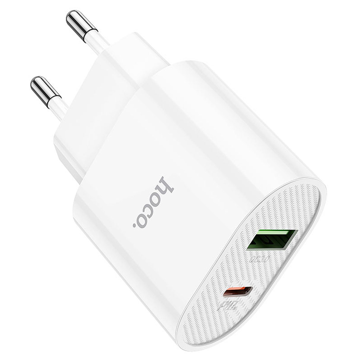 СЗУ (Сетевое зарядное устройство) HOCO C95A Lineal, 20W, 1 USB Type C, 1 USB, QC3.0, цвет белый