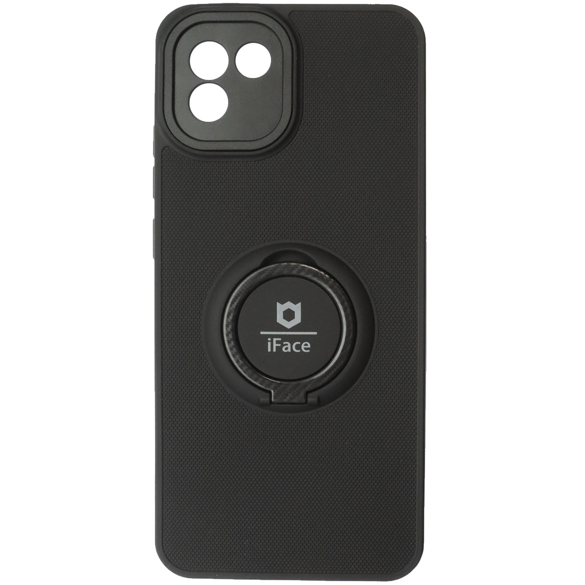 Чехол накладка iFace для SAMSUNG Galaxy A03 (SM-A035F), защита камеры, силикон, металл, кольцо держатель, цвет черный
